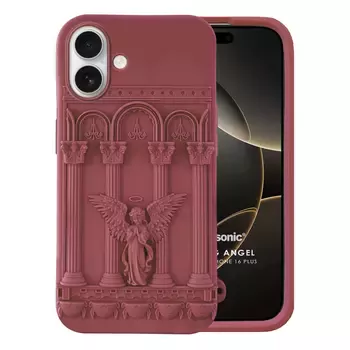 Microsonic Apple iPhone 16 Plus Kılıf Praying Angel Bordo