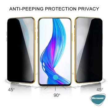 Microsonic Oppo Reno 2Z Invisible Privacy Kavisli Ekran Koruyucu Siyah