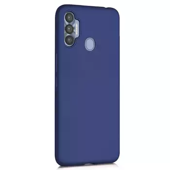 Microsonic Matte Silicone Tecno Spark 7 Pro Kılıf Lacivert