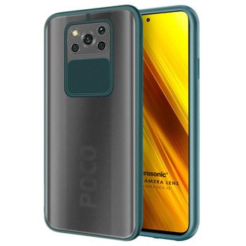 Microsonic Xiaomi Poco X3 Pro Kılıf Slide Camera Lens Protection Koyu Yeşil