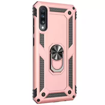 Microsonic Samsung Galaxy A30s Kılıf Military Ring Holder Rose Gold