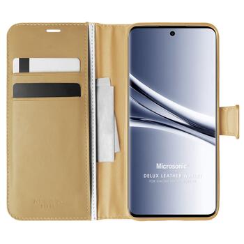 Microsonic Xiaomi Redmi Note 15 Kılıf Delux Leather Wallet Gold