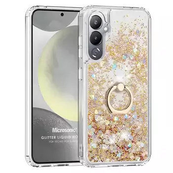 Microsonic TECNO Pova 4 Pro Kılıf Glitter Liquid Holder Gold