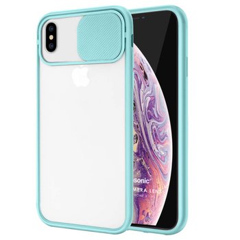 Microsonic Apple iPhone X Kılıf Slide Camera Lens Protection Turkuaz