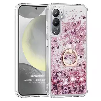 Microsonic TECNO Pova Neo 2 Kılıf Glitter Liquid Holder Pembe