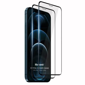 Microsonic Apple iPhone 12 Pro Crystal Seramik Nano Ekran Koruyucu Siyah (2 Adet)