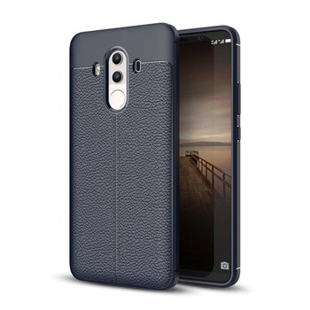 Microsonic Huawei Mate 10 Pro Kılıf Deri Dokulu Silikon Lacivert