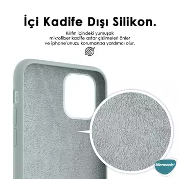 Microsonic Apple iPhone 14 Plus Kılıf Liquid Lansman Silikon Gri