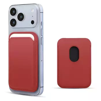 Microsonic Apple iPhone 17 Pro Leather Wallet MagSafe Kırmızı
