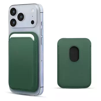 Microsonic Apple iPhone 17 Pro Max Leather Wallet MagSafe Yeşil