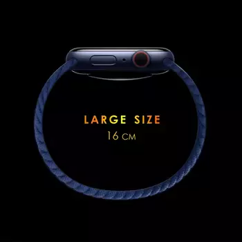 Microsonic Apple Watch Series 7 45mm Kordon, (Large Size, 160mm) Braided Solo Loop Band Koyu Bordo