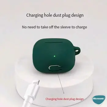 Microsonic Huawei FreeClip 2 Kılıf Askılı Mat Silikon Mavi