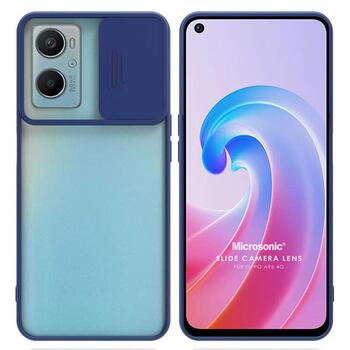 Microsonic Oppo A96 Kılıf Slide Camera Lens Protection Lacivert