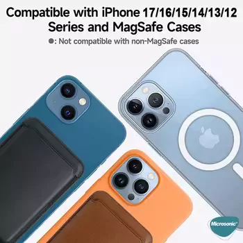 Microsonic Apple iPhone 17 Pro Max Leather Wallet MagSafe Koyu Yeşil