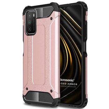 Microsonic Xiaomi Poco M3 Kılıf Rugged Armor Rose Gold