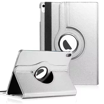 Microsonic Apple iPad Mini 7 Kılıf (A2993-A2995) 360 Rotating Stand Deri Gümüş