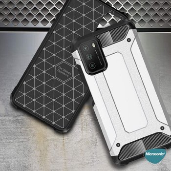 Microsonic Xiaomi Poco M3 Kılıf Rugged Armor Siyah