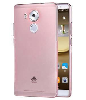 Caseup Huawei Mate 8 Kılıf Transparent Soft Pembe