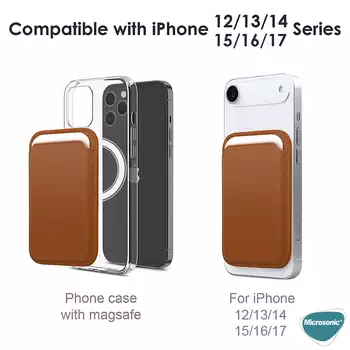Microsonic Apple iPhone 17 Air Leather Wallet MagSafe Siyah