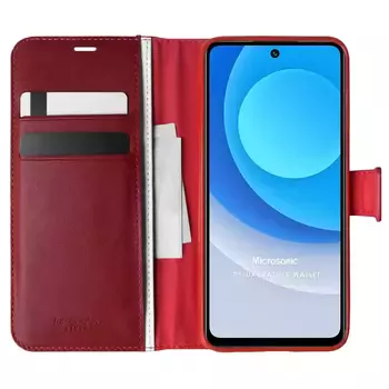 Microsonic TECNO Camon 19 Neo Kılıf Delux Leather Wallet Kırmızı