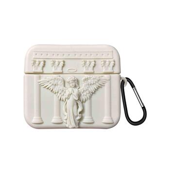 Microsonic Airpods Pro 3 Kılıf Cartoon Figürlü Silikon Praying Angel Bej