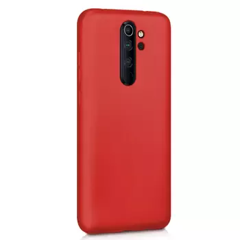 Microsonic Matte Silicone Xiaomi Redmi Note 8 Pro Kılıf Kırmızı