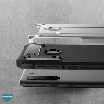 Microsonic Samsung Galaxy A21 Kılıf Rugged Armor Gümüş