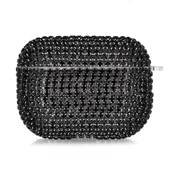Microsonic Airpods Pro 3 Kılıf Diamond Swarovski Görünümlü Taşlı Siyah
