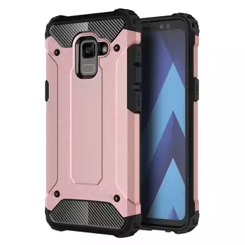 Microsonic Samsung Galaxy A8 Plus 2018 Kılıf Rugged Armor Rose Gold