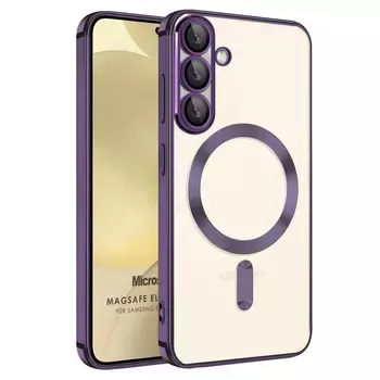 Microsonic Samsung Galaxy S25 Plus Kılıf MagSafe Luxury Electroplate Mor