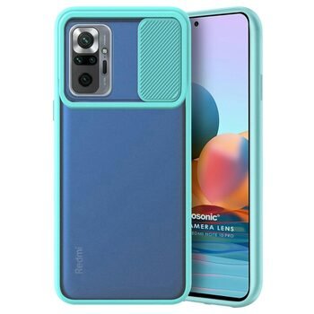 Microsonic Xiaomi Redmi Note 10 Pro Kılıf Slide Camera Lens Protection Turkuaz