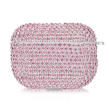 Microsonic Airpods Pro 3 Kılıf Diamond Swarovski Görünümlü Taşlı Pembe