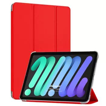 Microsonic Apple iPad Mini 7 Kılıf (A2993-A2995) Slim Translucent Back Smart Cover Kırmızı