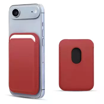 Microsonic Apple iPhone 17 Air Leather Wallet MagSafe Kırmızı