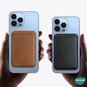 Microsonic Apple iPhone 17 Air Leather Wallet MagSafe Kırmızı