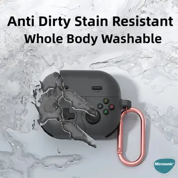 Microsonic AirPods Pro 3 Kılıf Cartoon Figürlü Silikon Retro Gameboy Siyah