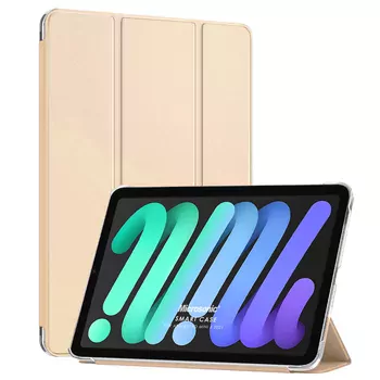 Microsonic Apple iPad Mini 7 Kılıf (A2993-A2995) Slim Translucent Back Smart Cover Gold