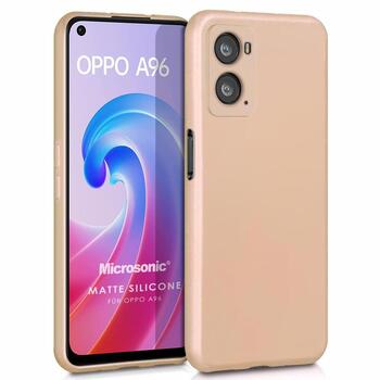 Microsonic Oppo A96 4G Kılıf Matte Silicone Gold