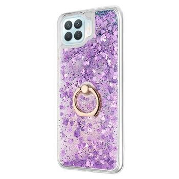 Microsonic Oppo Reno 4 Lite Kılıf Glitter Liquid Holder Mor