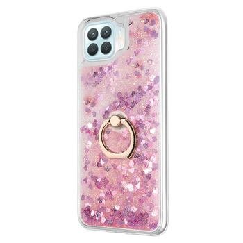 Microsonic Oppo Reno 4 Lite Kılıf Glitter Liquid Holder Pembe