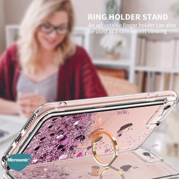 Microsonic Oppo Reno 4 Lite Kılıf Glitter Liquid Holder Pembe