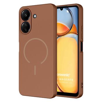 Microsonic Xiaomi Poco C65 Kılıf Zeno MagSafe Kahverengi