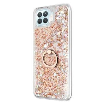 Microsonic Oppo Reno 4 Lite Kılıf Glitter Liquid Holder Gold