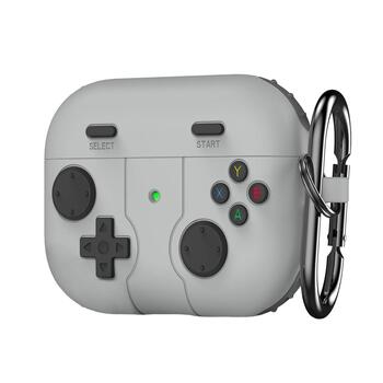 Microsonic AirPods Pro 3 Kılıf Cartoon Figürlü Silikon Retro Gameboy Gri