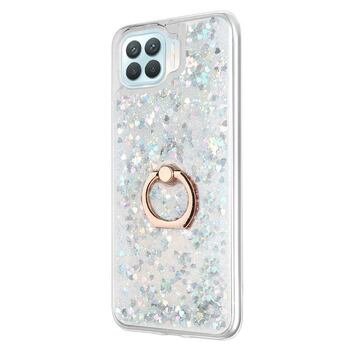 Microsonic Oppo Reno 4 Lite Kılıf Glitter Liquid Holder Gümüş