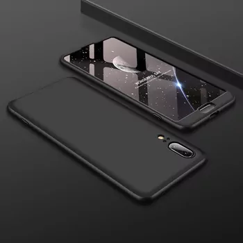 Microsonic Huawei P20 Kılıf Double Dip 360 Protective Siyah