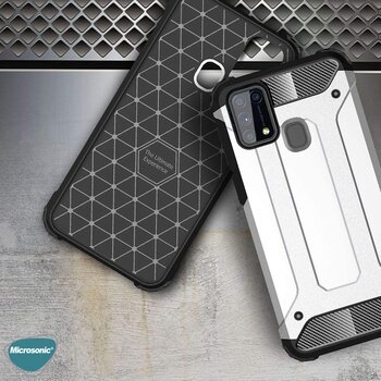 Microsonic Samsung Galaxy M31 Kılıf Rugged Armor Gümüş