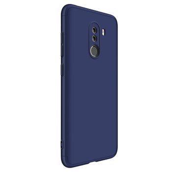 Microsonic Xiaomi Pocophone F1 Kılıf Double Dip 360 Protective AYS Lacivert