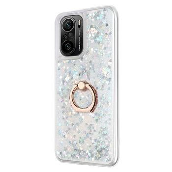 Microsonic Xiaomi Redmi K40 Kılıf Glitter Liquid Holder Gümüş