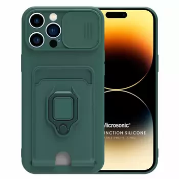 Microsonic Apple iPhone 15 Pro Kılıf Multifunction Silicone Yeşil